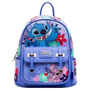 Disney x WondaPop Angel & Stitch 11” Vegan Leather Mini Backpack
